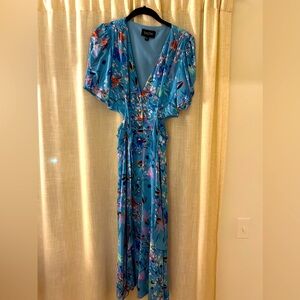 Saloni Cut Out Silk Midi Dress. Never Worn.